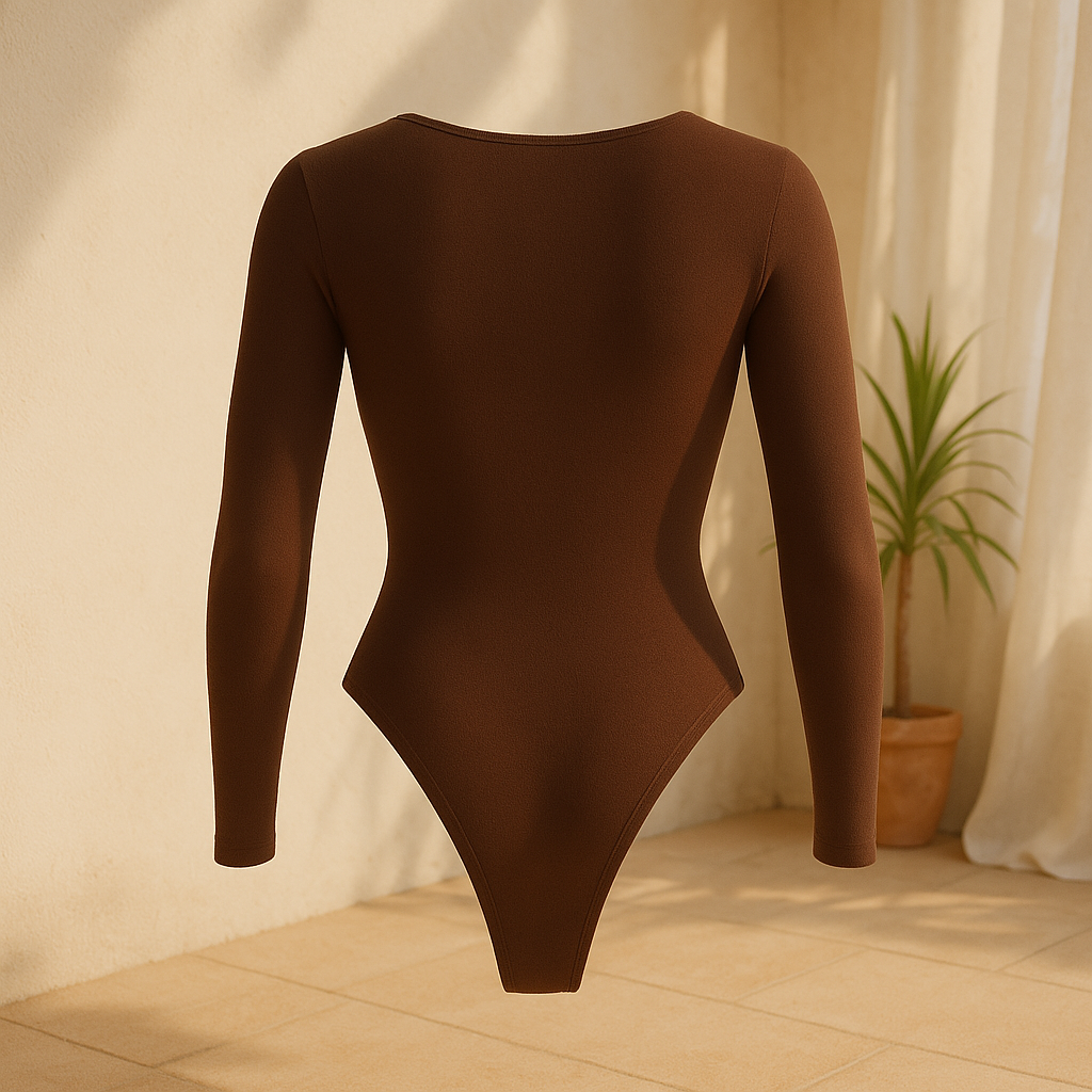 LONG SLEEVE FULL BACK THONG BODYSUIT