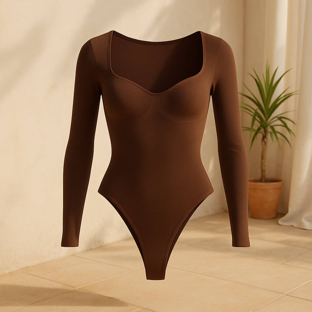 LONG SLEEVE FULL BACK THONG BODYSUIT