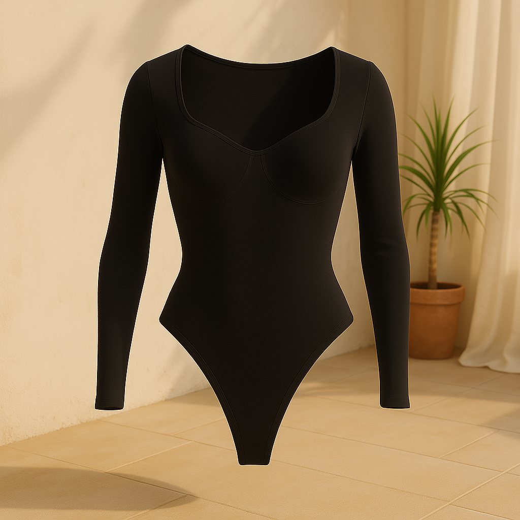 LONG SLEEVE FULL BACK THONG BODYSUIT