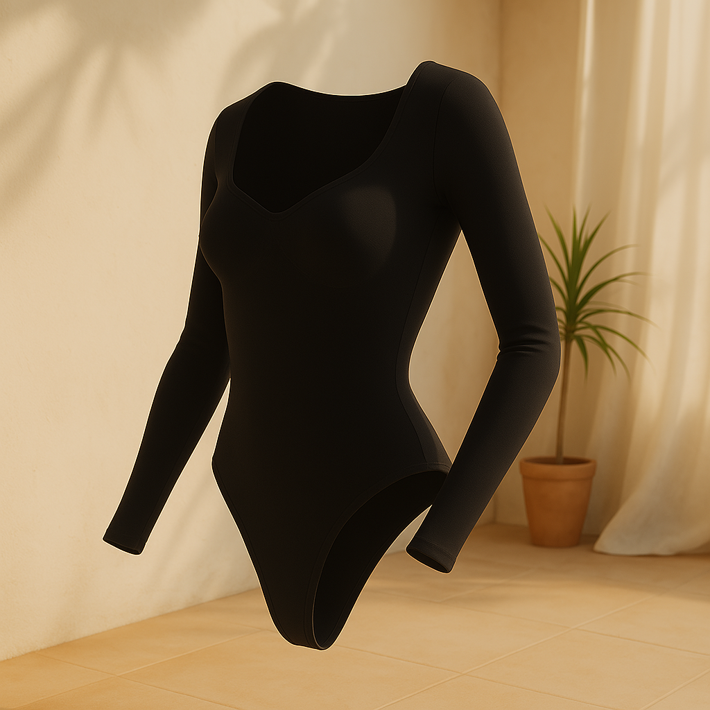 LONG SLEEVE FULL BACK THONG BODYSUIT